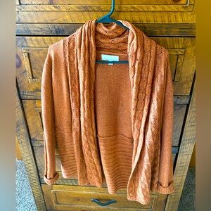 Carolyn Taylor open cardigan with crochet